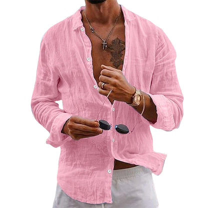 Adriano - Chemise en Lin - Rose / S