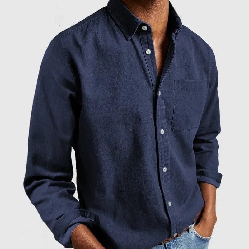 Alvin Premium Casual Shirt - Navy Blue / XS