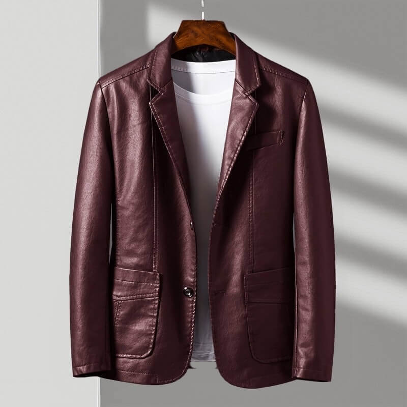 Antonio Velluti - Veste en Cuir Classique - Bordeaux Prestige / XS