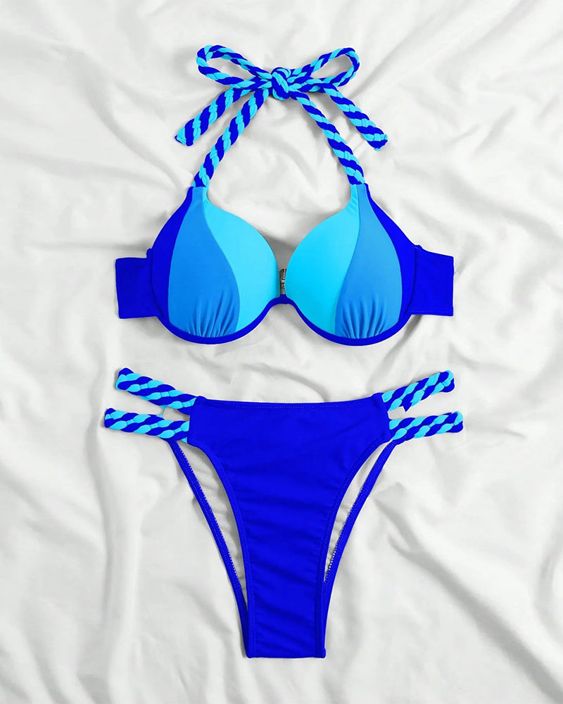 Bikini Halter Élégant Coloré - Swimsuits