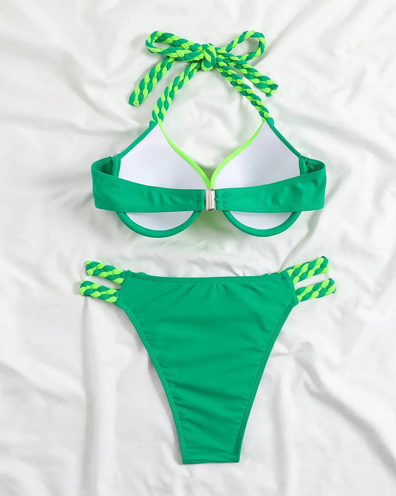 Bikini Halter Élégant Coloré - Swimsuits