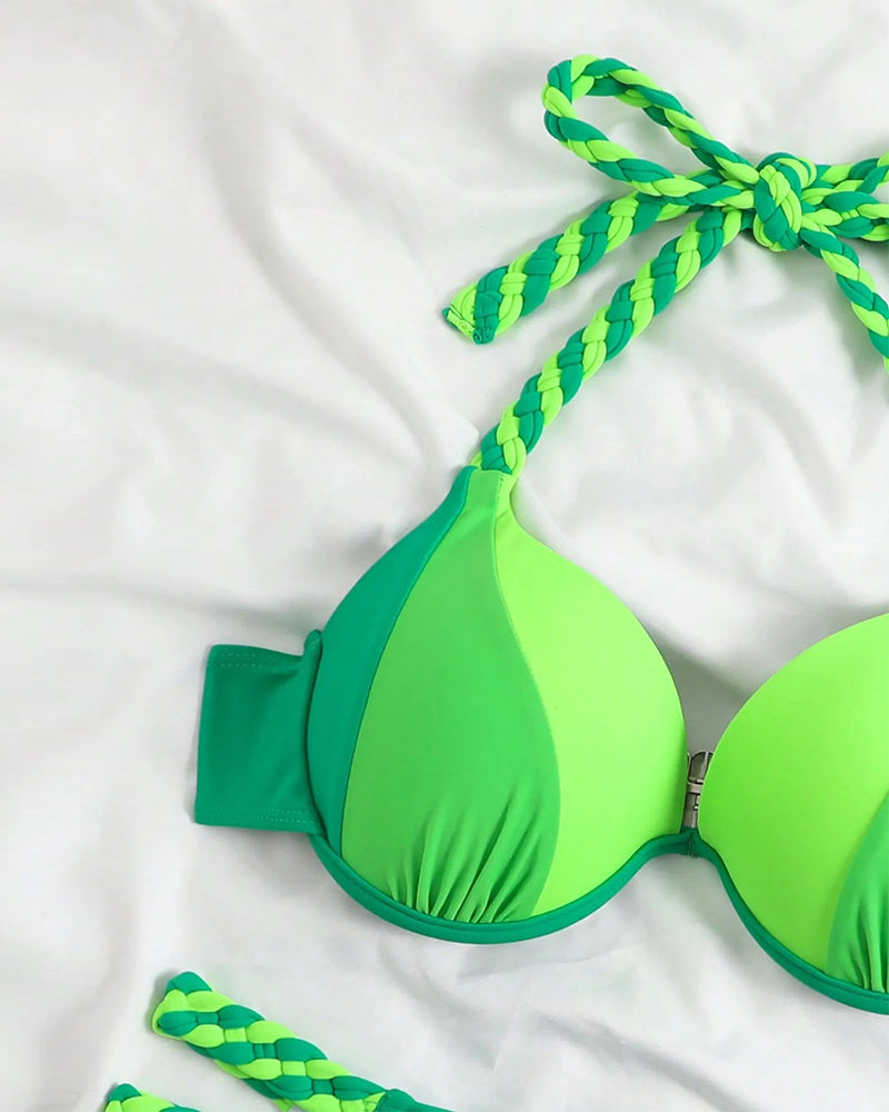 Bikini Halter Élégant Coloré - Swimsuits