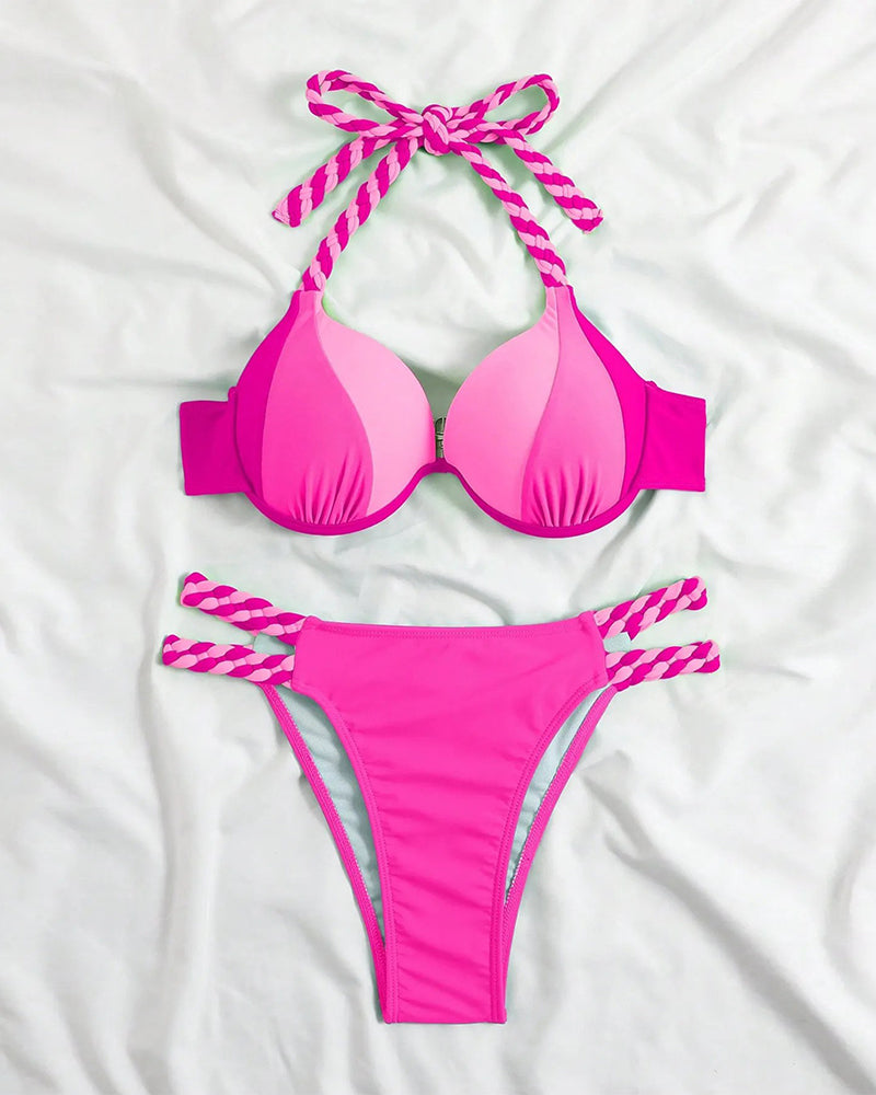 Bikini Halter Élégant Coloré - Swimsuits