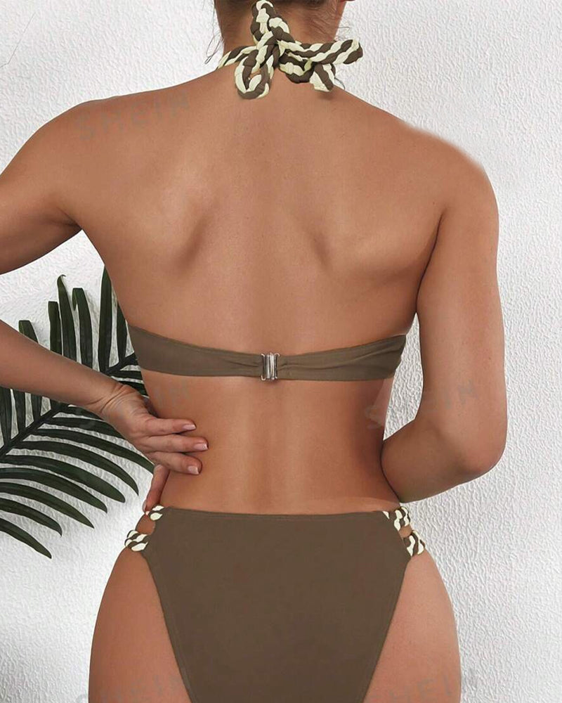 Bikini Halter Élégant Coloré - Swimsuits