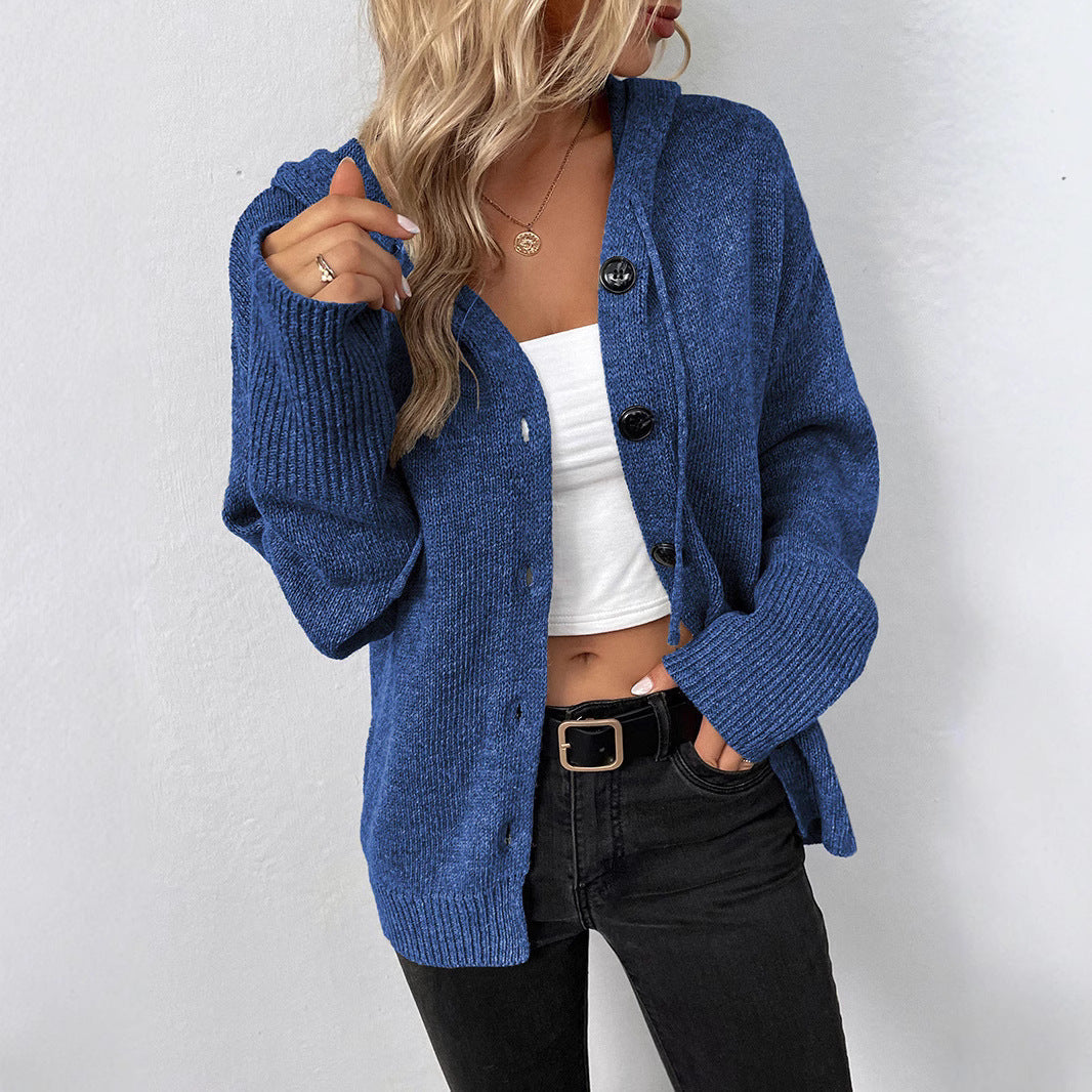 Cardigan à Capuche Élégant pour Femme - Bleu / XS - Sweaters & Cardigans