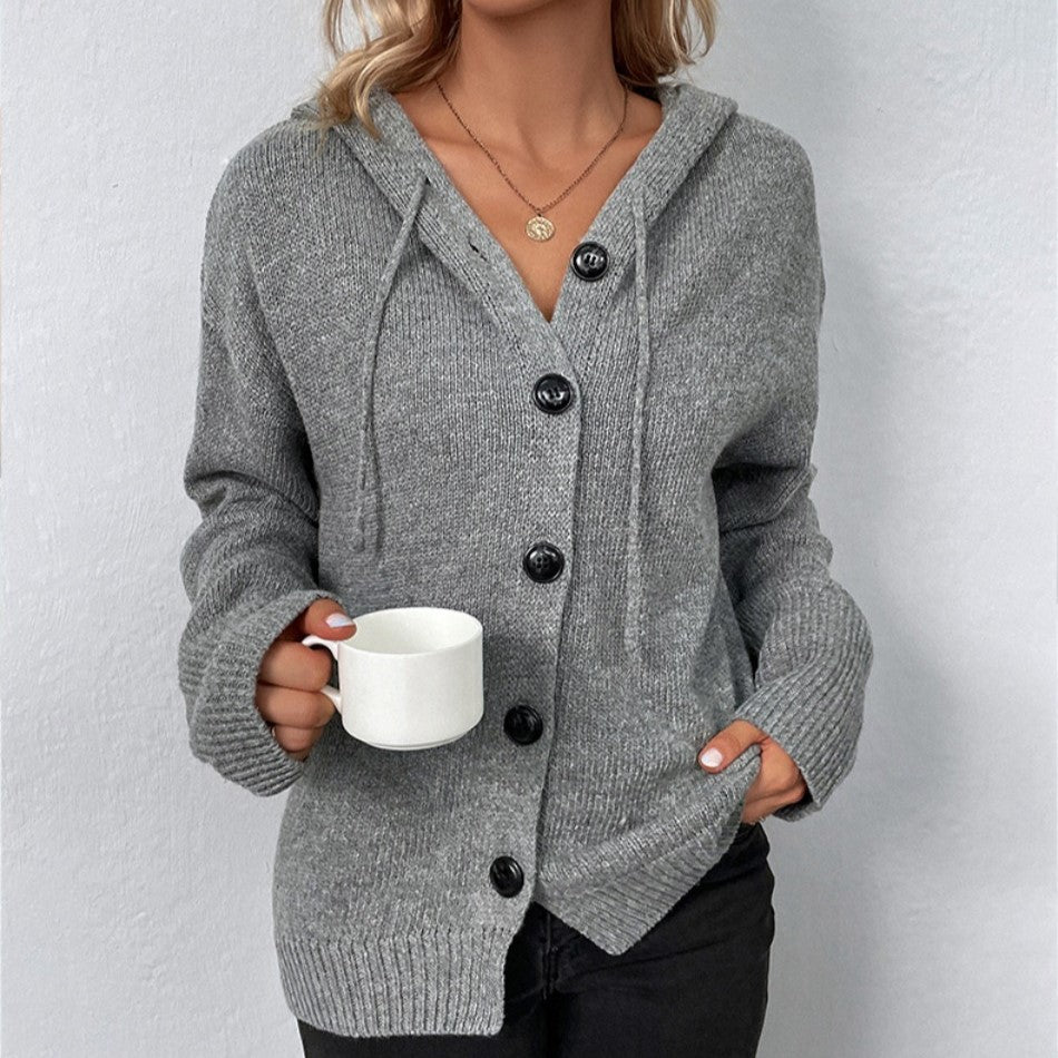 Cardigan à Capuche Élégant pour Femme - Gris / XS - Sweaters & Cardigans