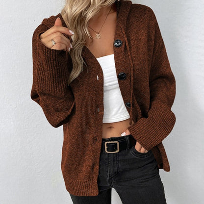 Cardigan à Capuche Élégant pour Femme - Marron / XS - Sweaters & Cardigans