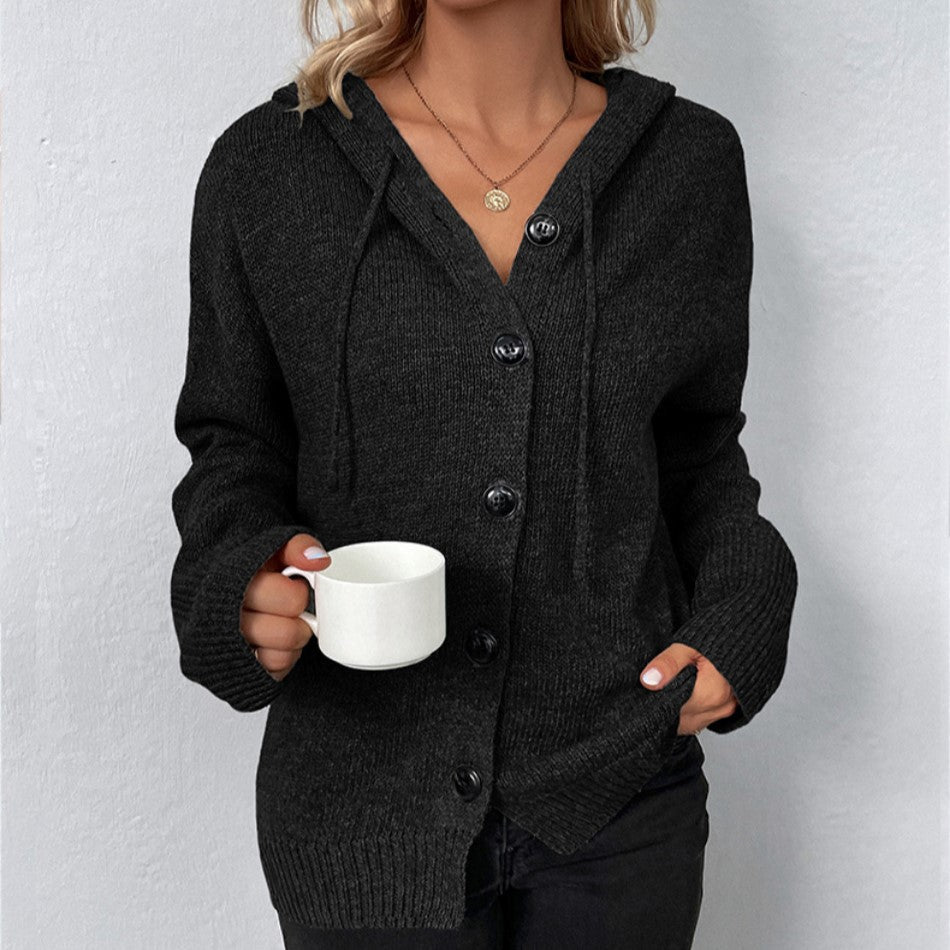 Cardigan à Capuche Élégant pour Femme - Noir / XS - Sweaters & Cardigans