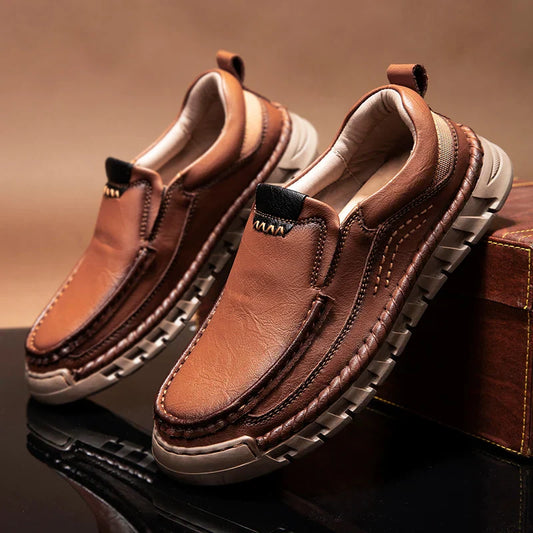 Chaussures en Cuir Artisanales - Marron Clair / 38