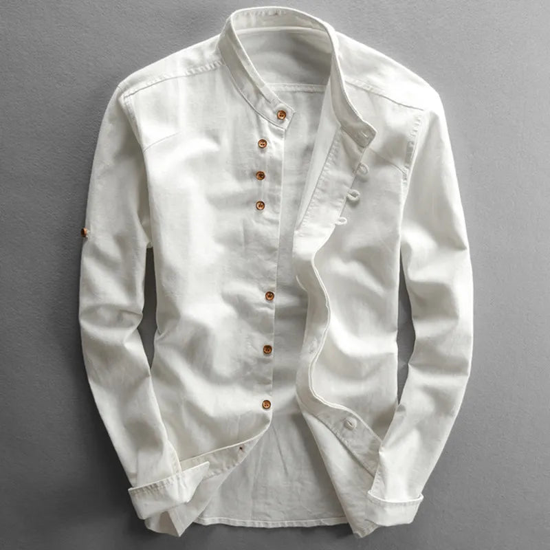 Chemise homme « Kensei » style japonais - Blanc / S - Men’s Apparel