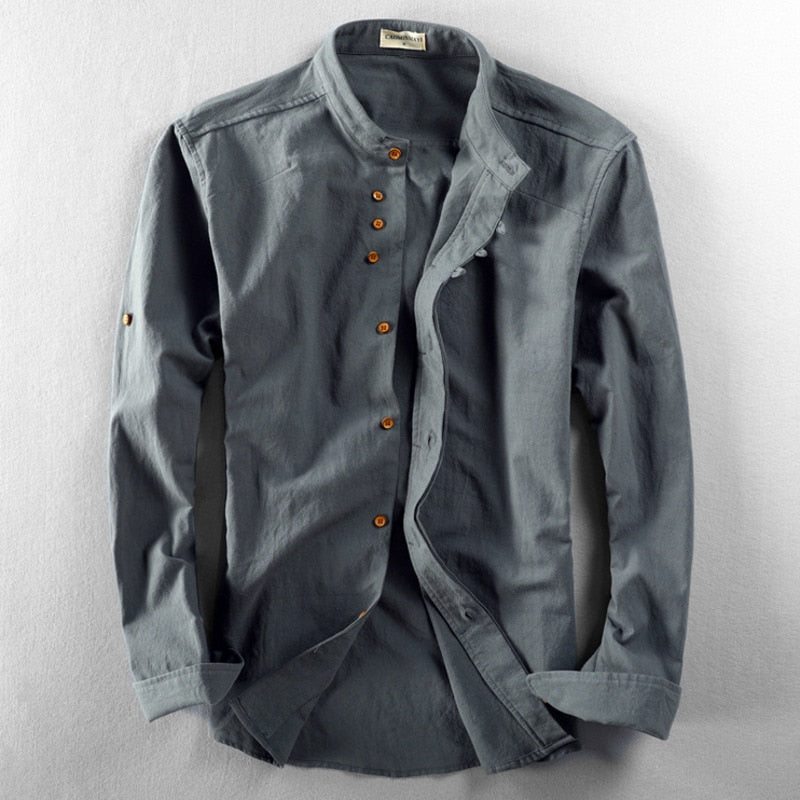 Chemise homme « Kensei » style japonais - Gris Foncé / S - Men’s Apparel