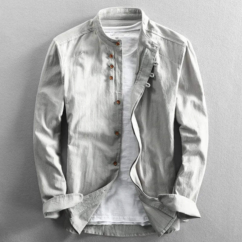 Chemise homme « Kensei » style japonais - Gris / S - Men’s Apparel