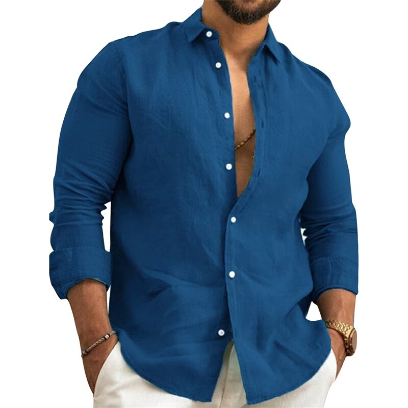 Louis - Chemise en Lin - Bleu Marine / S