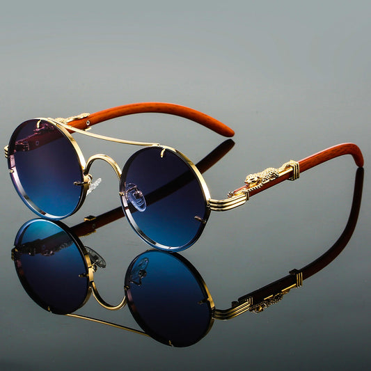 Lunettes Panthère Rétro Teintées - Bleu