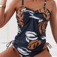 Maillot de Bain Tankini Élégant à Motif Feuilles - Swimsuits