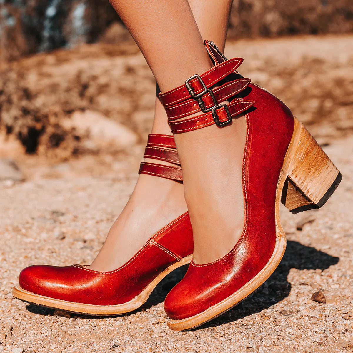 Maria™ | Chaussures à talons - Rouge / 35