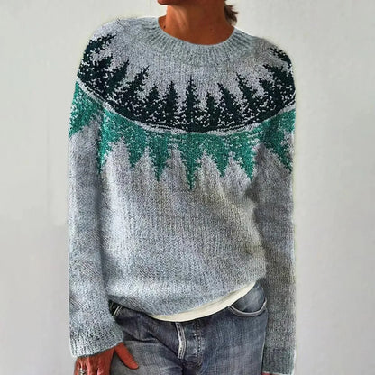 Maria - Pull Islandais Confortable - Bleu et vert / S - Sweaters & Pullovers