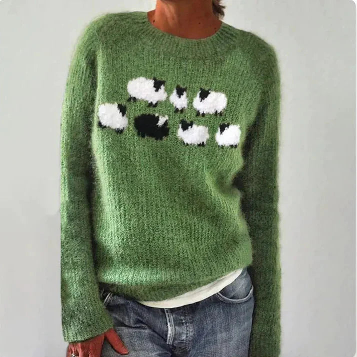 Maria - Pull Islandais Confortable - Vert / S - Sweaters & Pullovers