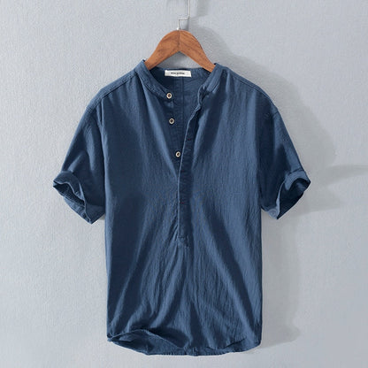 Matteo - Chemise en Lin - Bleu Marine / S