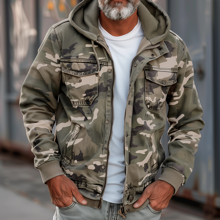 Nelson - Veste avec motif camouflage - Vert Clair / S