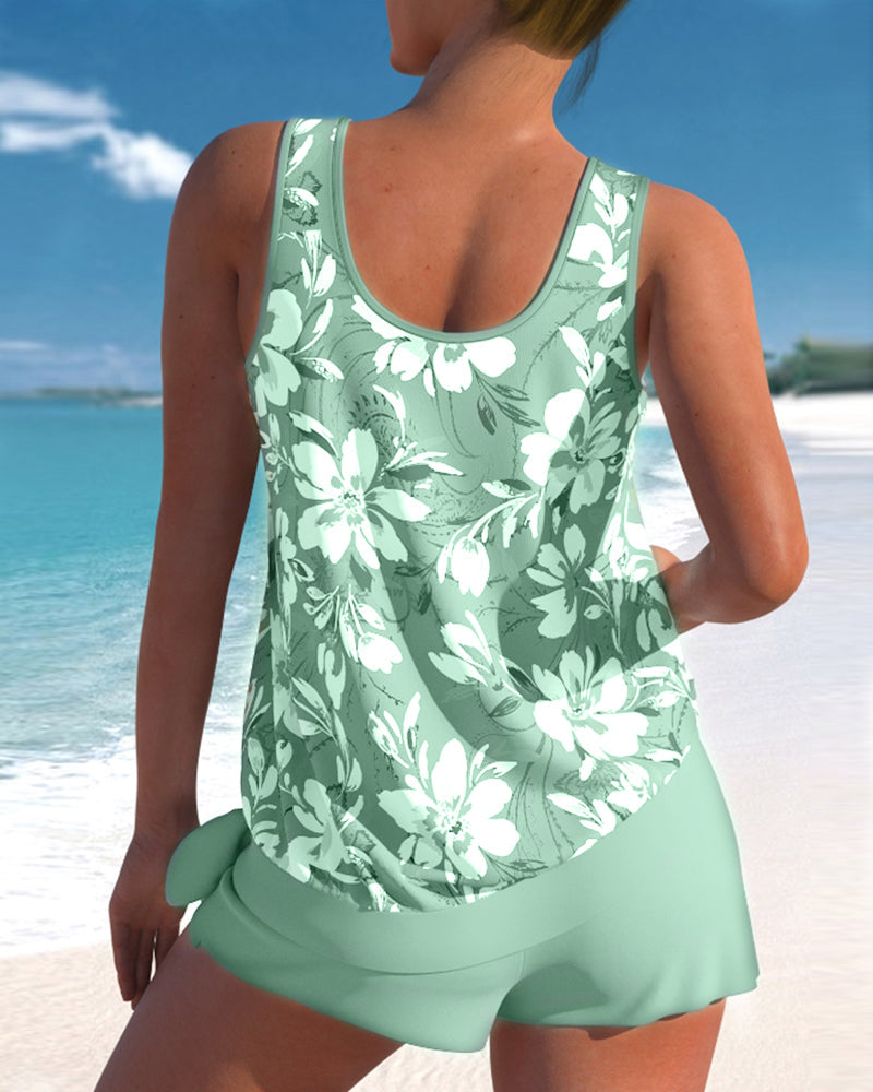 Tankini Décontracté à Imprimé Floral - Swimsuits