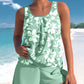 Tankini Décontracté à Imprimé Floral - Vert / S - Swimsuits