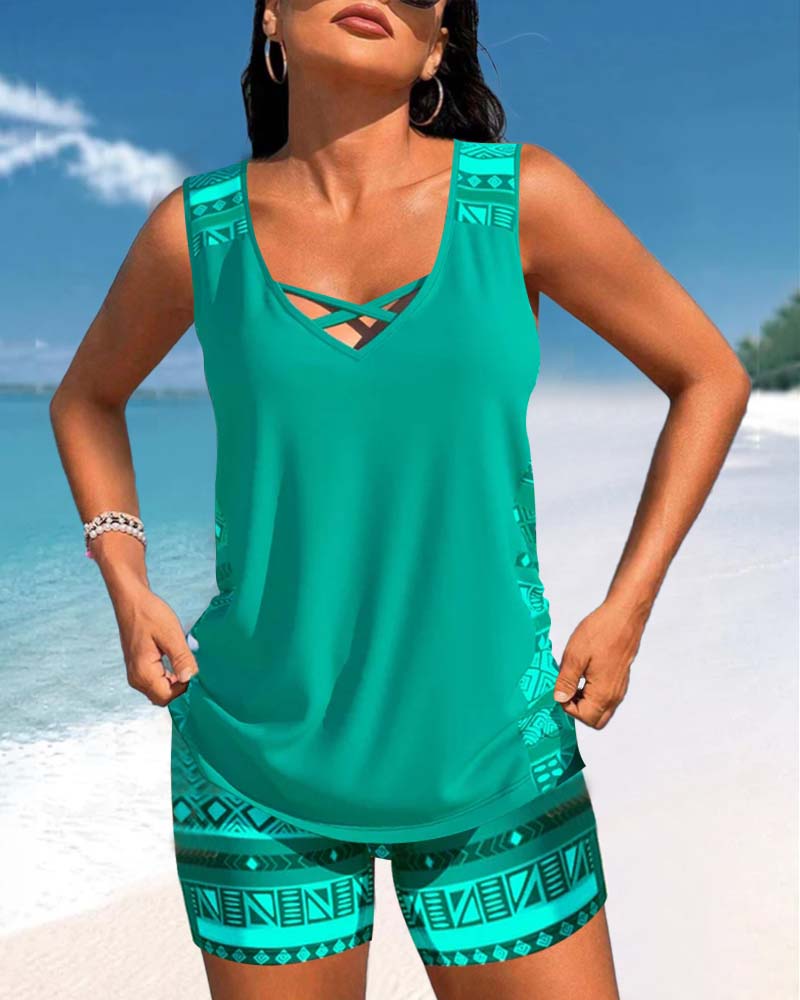 Tankini Moderne et Confortable avec Imprimés - Tankinis